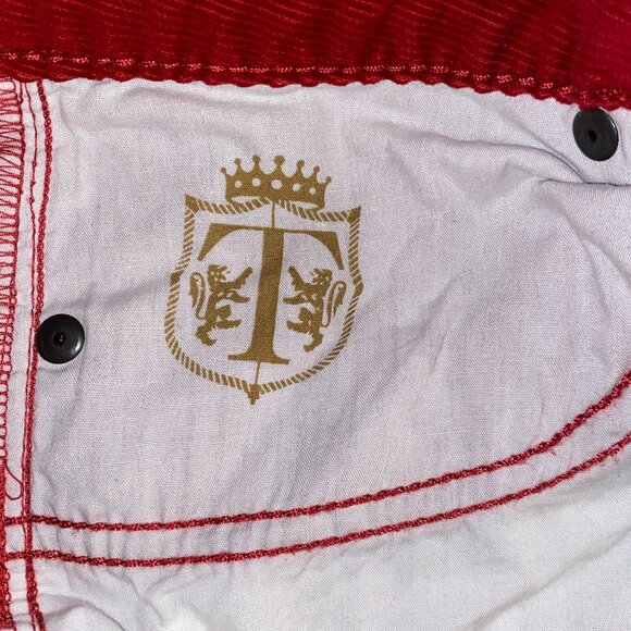 Vintage Vibrant Signature Boot Cut Red Denim Jeans - Talbot - Picture 7 of 7